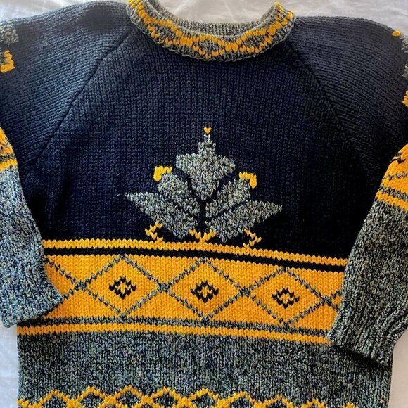 Vintage Susann D Acrylic Wool Blend Black Yellow Sage Green Argyle Sweat… - Picture 1 of 10